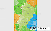Physical Map of Kossi, political shades outside