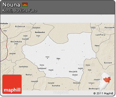Classic Style 3D Map of Nouna