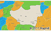 Shaded Relief 3D Map of Nouna, political outside