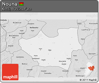 Silver Style 3D Map of Nouna