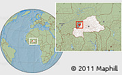 Savanna Style Location Map of Nouna, highlighted country, highlighted parent region, within the entire country, hill shading