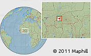 Savanna Style Location Map of Nouna, highlighted parent region, within the entire country, hill shading
