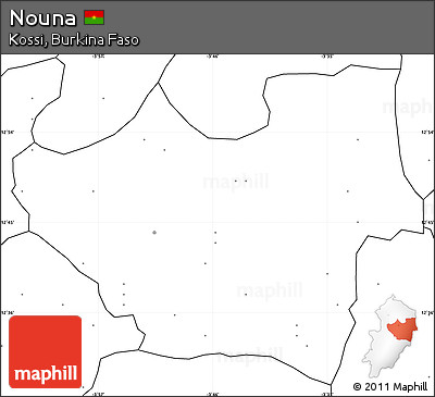 Blank Simple Map of Nouna, no labels