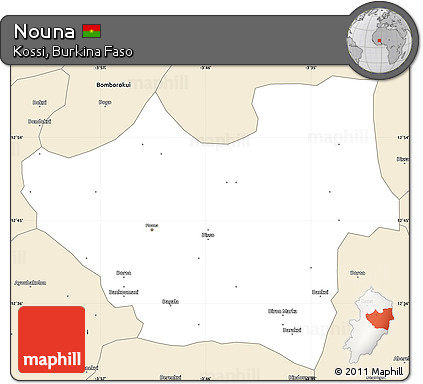 Classic Style Simple Map of Nouna