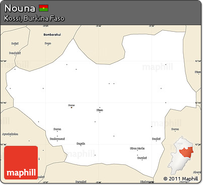 Classic Style Simple Map of Nouna