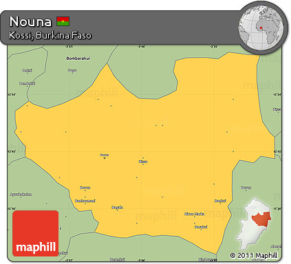 Savanna Style Simple Map of Nouna