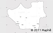 Silver Style Simple Map of Nouna, cropped outside