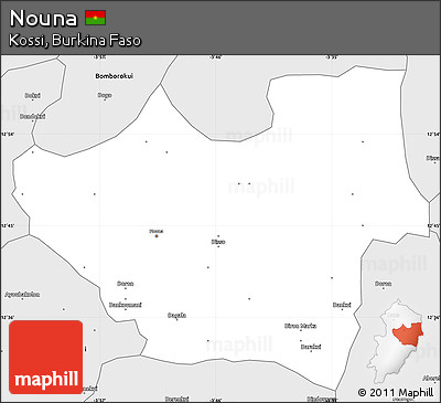 Silver Style Simple Map of Nouna