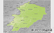 Physical Panoramic Map of Kossi, desaturated