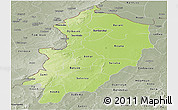 Physical Panoramic Map of Kossi, semi-desaturated