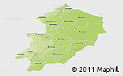 Physical Panoramic Map of Kossi, single color outside