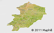 Satellite Panoramic Map of Kossi, single color outside