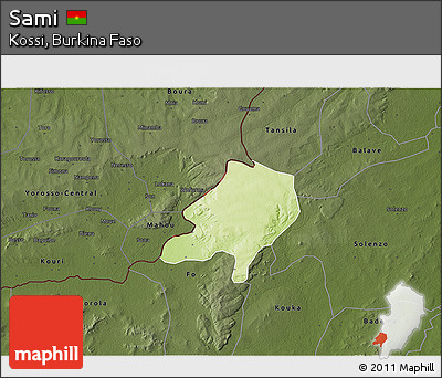 Physical 3D Map of Sami, darken