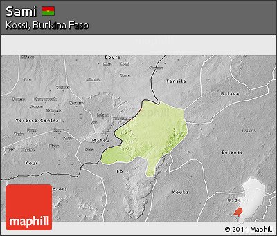 Physical 3D Map of Sami, desaturated
