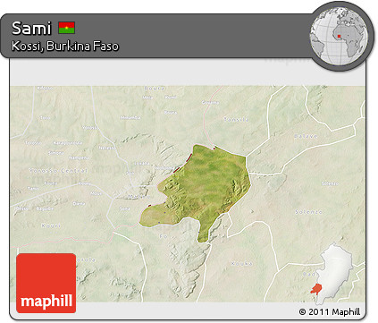 Satellite 3D Map of Sami, lighten