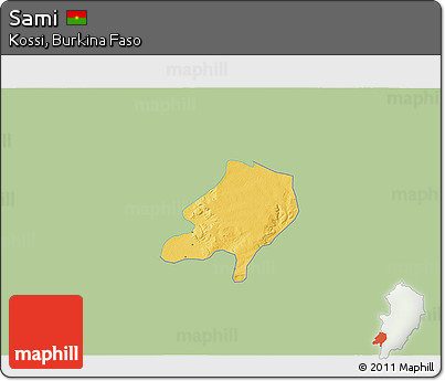 Savanna Style 3D Map of Sami, single color outside