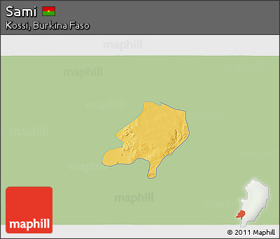 Savanna Style 3D Map of Sami, single color outside