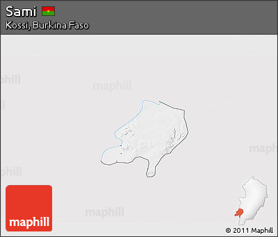 Silver Style 3D Map of Sami, single color outside