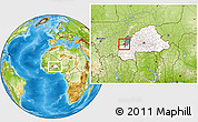Physical Location Map of Sami, highlighted country, highlighted parent region, within the entire country