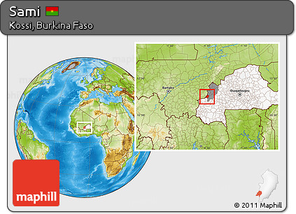 Physical Location Map of Sami, highlighted country, highlighted parent region