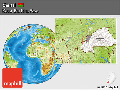 Physical Location Map of Sami, highlighted country, highlighted parent region