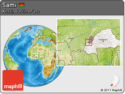 Physical Location Map of Sami, highlighted country, highlighted parent region