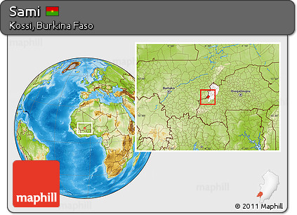 Physical Location Map of Sami, highlighted parent region