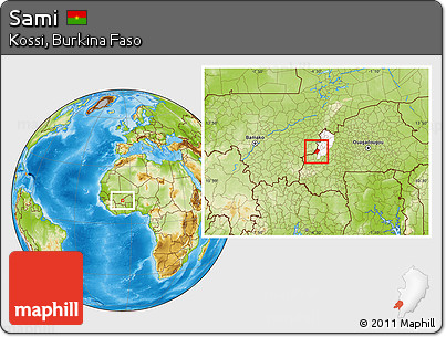 Physical Location Map of Sami, highlighted parent region