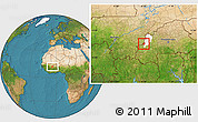 Satellite Location Map of Sami, highlighted parent region