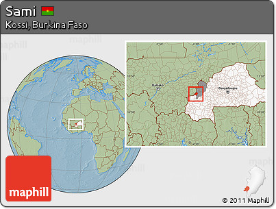 Savanna Style Location Map of Sami, highlighted country, highlighted parent region, hill shading