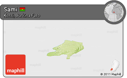 Physical Panoramic Map of Sami, single color outside