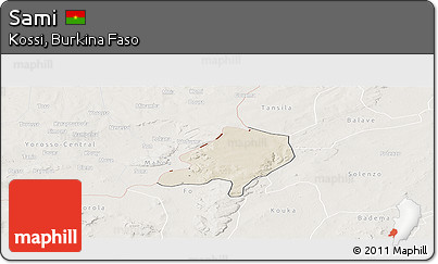 Shaded Relief Panoramic Map of Sami, lighten