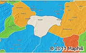 Shaded Relief 3D Map of Sanaba, political outside