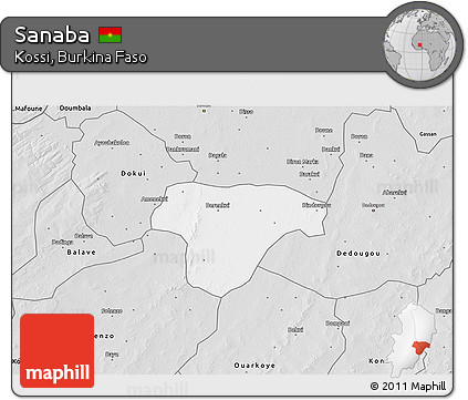 Silver Style 3D Map of Sanaba