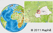 Physical Location Map of Sanaba, highlighted country, highlighted parent region