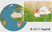 Satellite Location Map of Sanaba, highlighted country, highlighted parent region