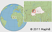 Savanna Style Location Map of Sanaba, highlighted country, highlighted parent region, within the entire country