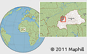 Savanna Style Location Map of Sanaba, highlighted country, highlighted parent region