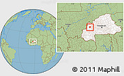 Savanna Style Location Map of Sanaba, highlighted country