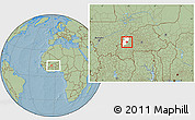 Savanna Style Location Map of Sanaba, highlighted parent region, within the entire country, hill shading