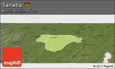 Physical Panoramic Map of Sanaba, darken