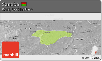 Physical Panoramic Map of Sanaba, desaturated