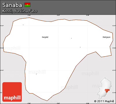 Classic Style Simple Map of Sanaba, cropped outside