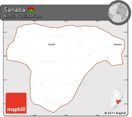 Classic Style Simple Map of Sanaba, cropped outside