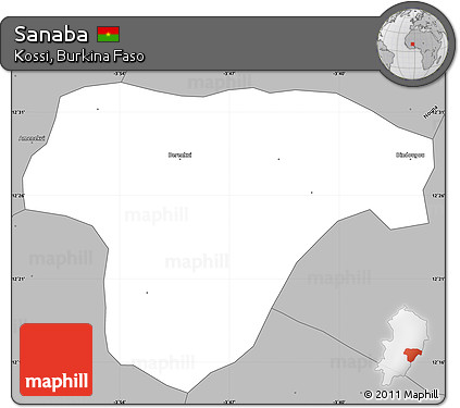 Gray Simple Map of Sanaba