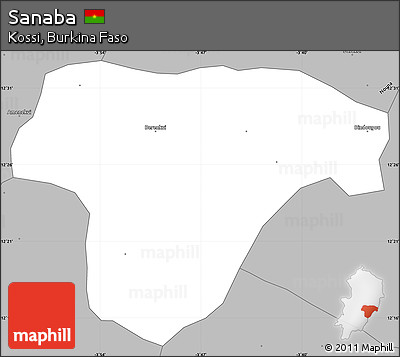 Gray Simple Map of Sanaba