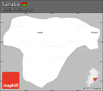 Gray Simple Map of Sanaba, single color outside