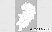 Gray Simple Map of Kossi, single color outside