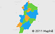 Political Simple Map of Kossi, single color outside