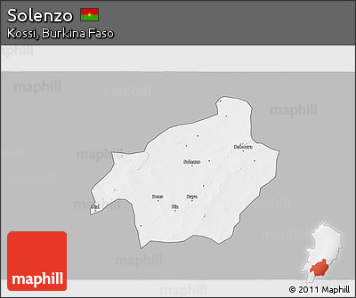 Gray 3D Map of Solenzo, single color outside